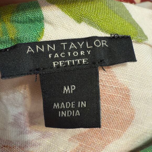 Ann Taylor Factory Women's Size M Petite Linen Viscose Floral Tank Blouse #3592 - Picture 6 of 6